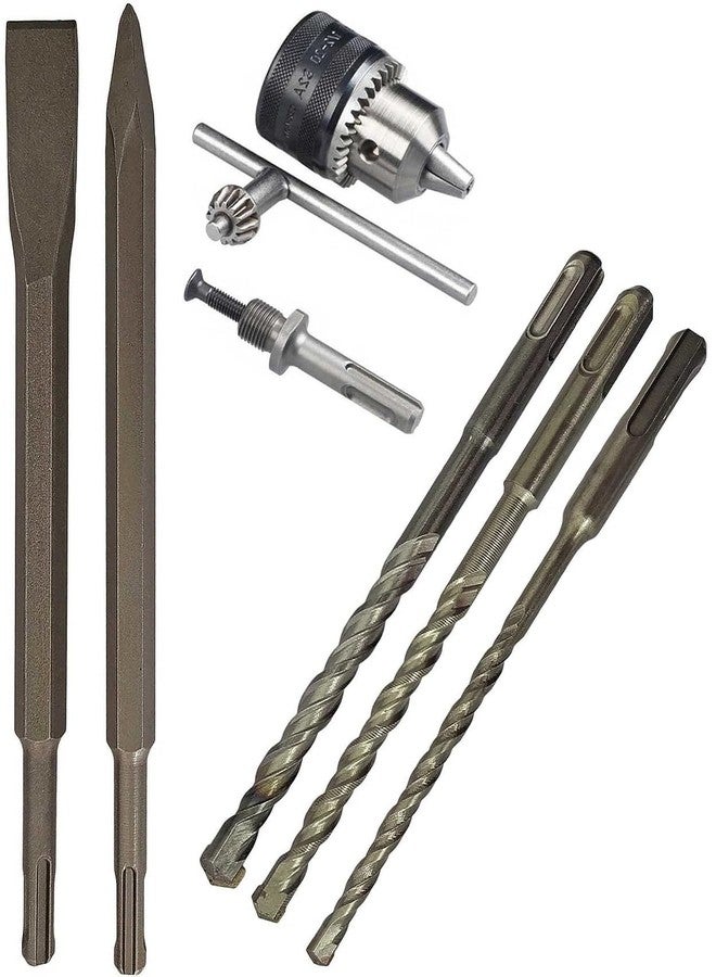 Inditrust إزميل إنديترست SDS-Plus مسطح ومدبب 14×250 مم مع رؤوس حفر للبناء 6/8/10 مم × 160 مم، وظرف حفر 1/2 بوصة، ومحول SDS بسعة 1.5-13 مم - Image 5